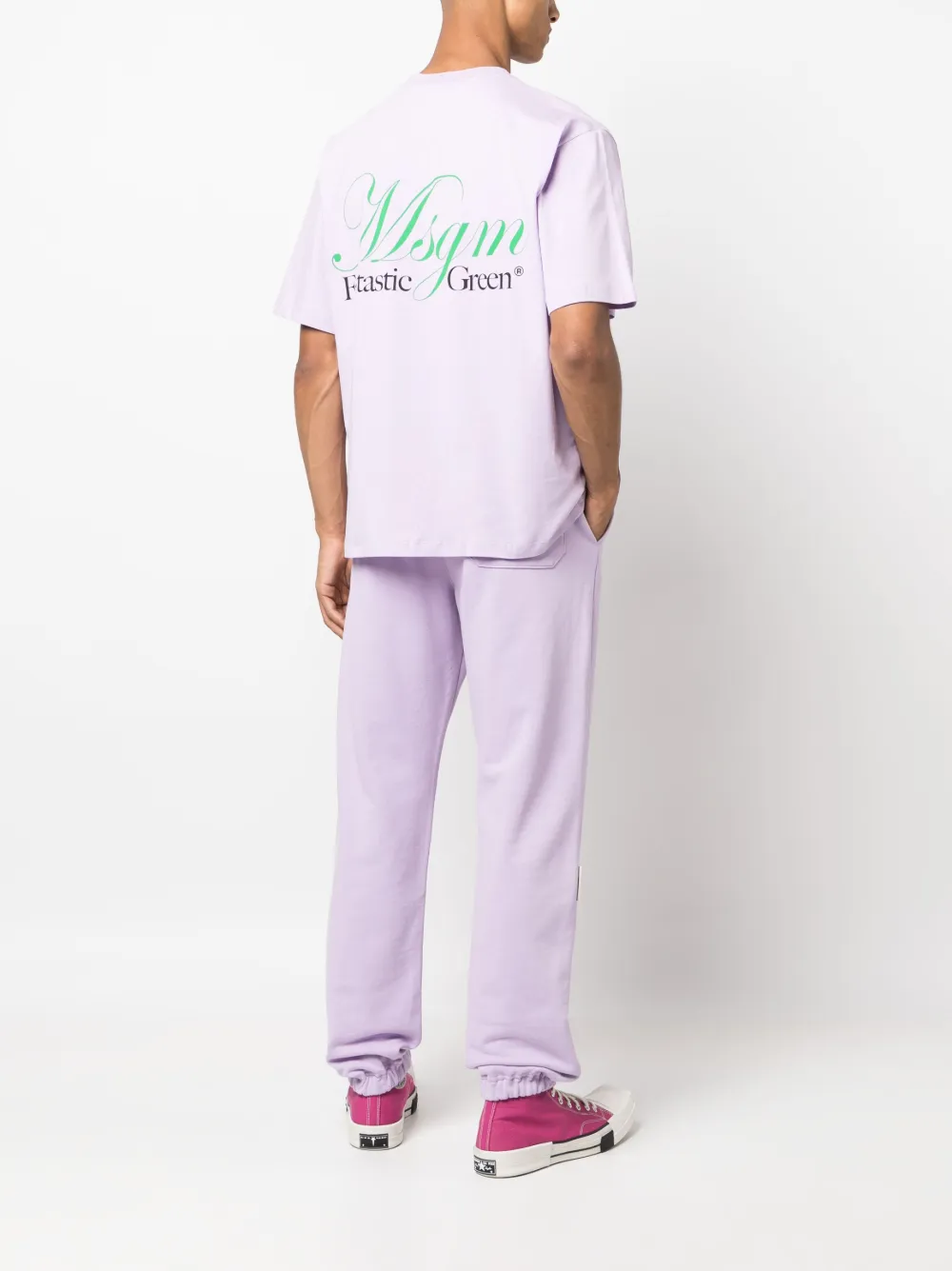 MSGM T-shirt van biologisch katoen - Paars