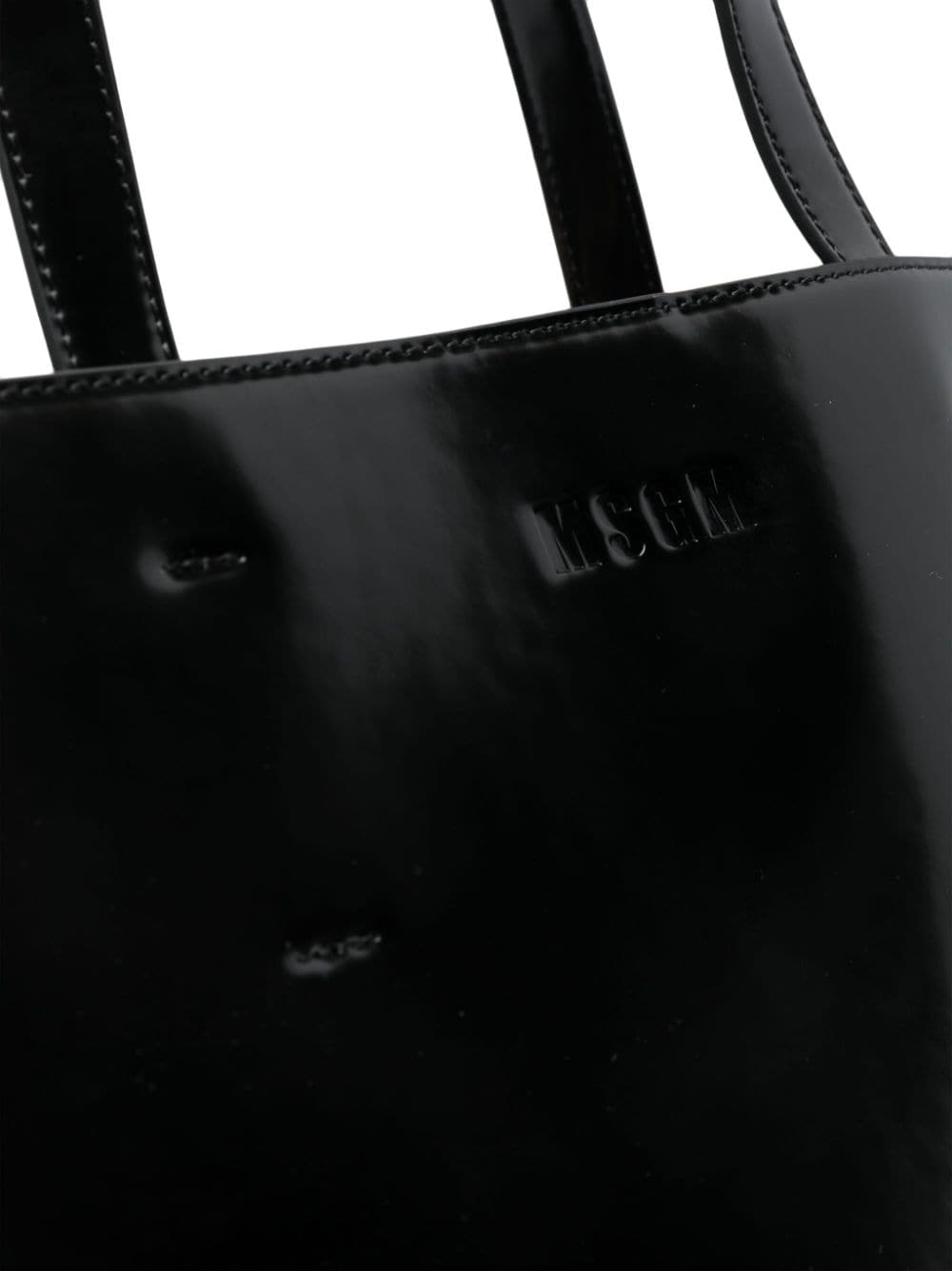 Marni Faux Patent-leather Tote Black