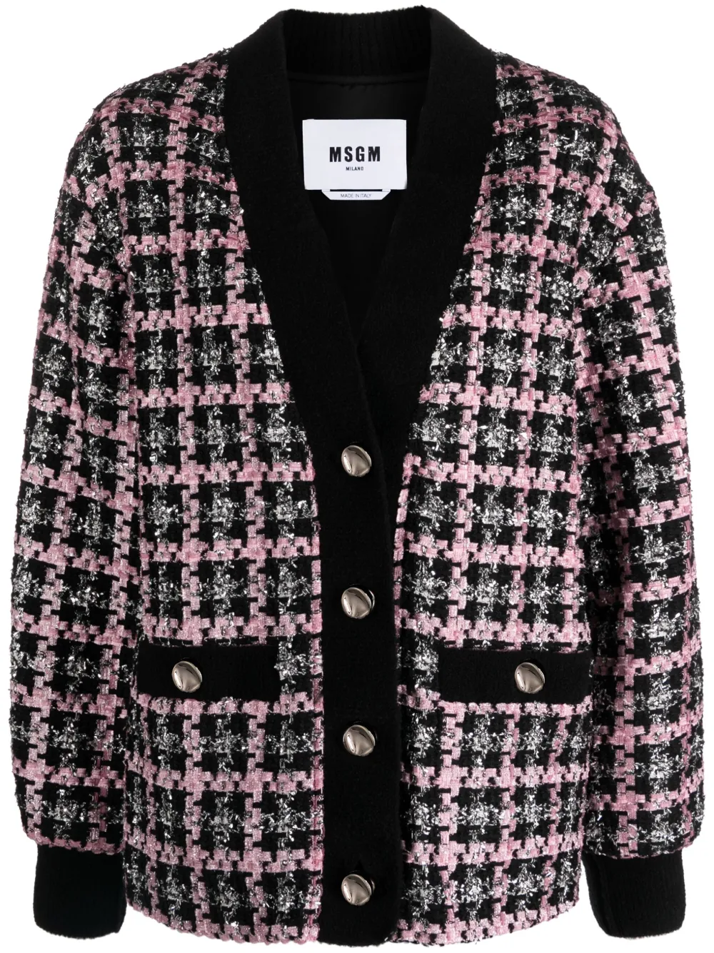 MSGM single-breasted tweed jacket | Black | Image 1