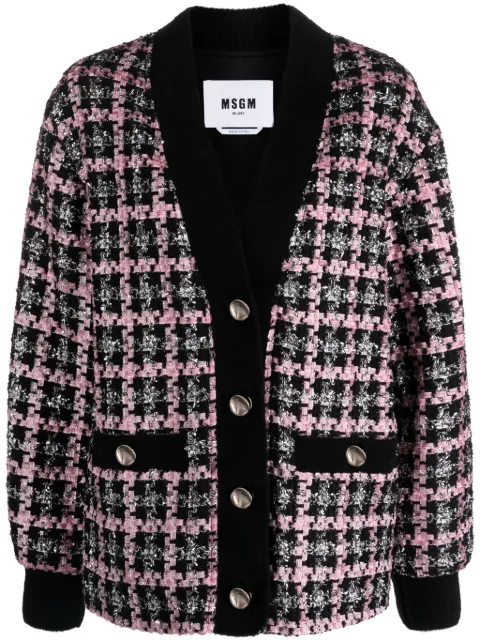 MSGM single-breasted tweed jacket