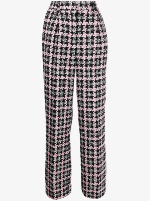 MSGM high-waisted tweed trousers
