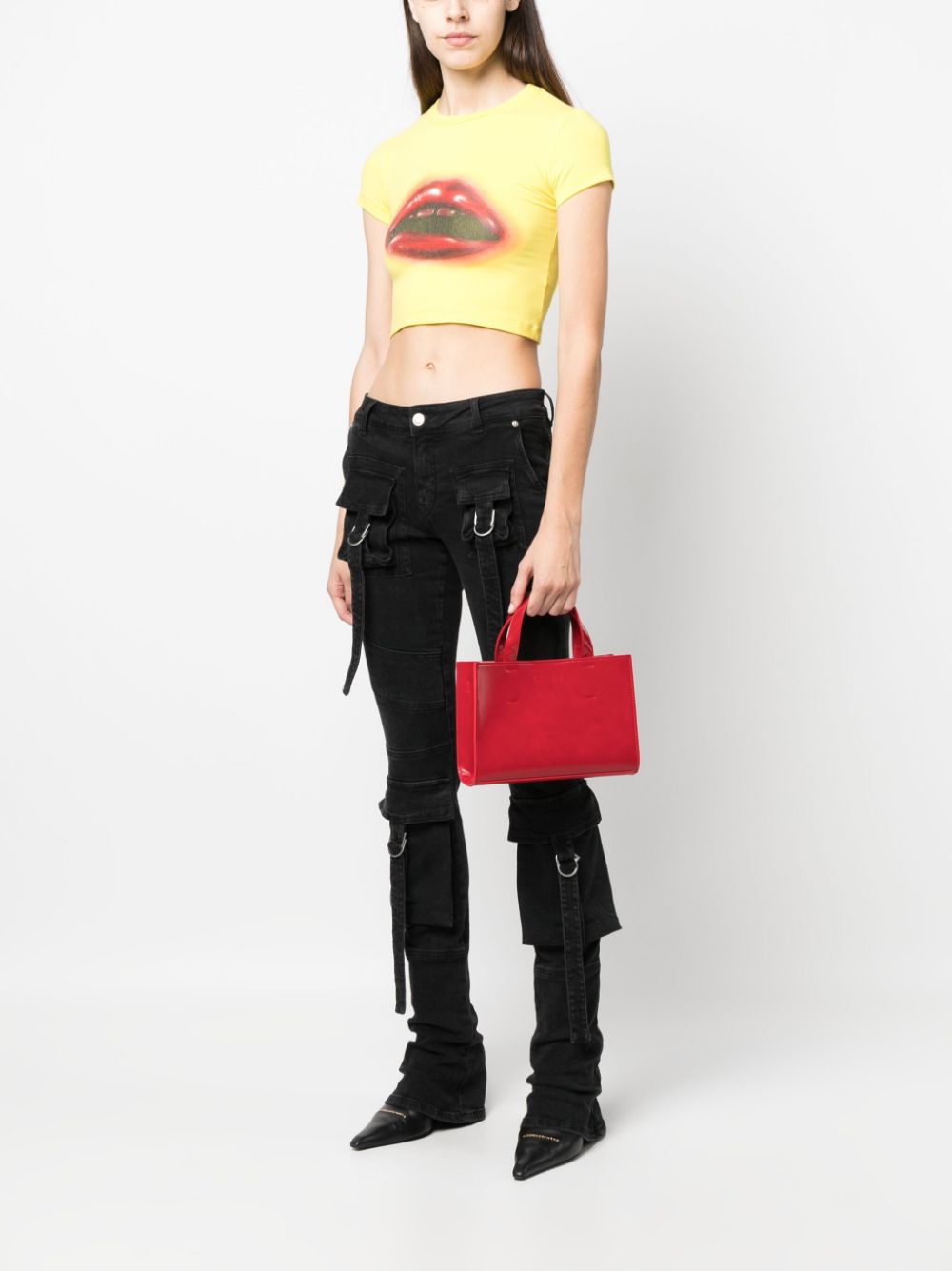 MSGM logo-embossed faux-leather bag - Rood