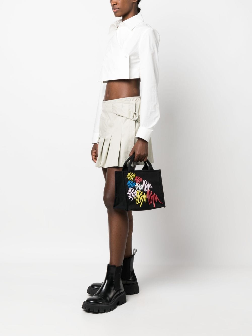 MSGM Shopper met print - Zwart