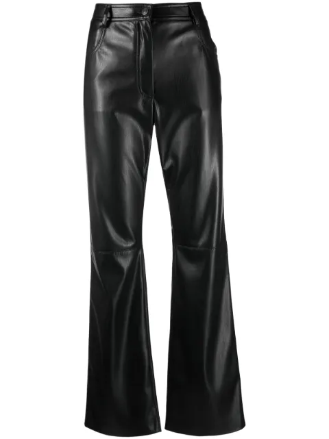 MSGM faux-leather straight-leg trousers