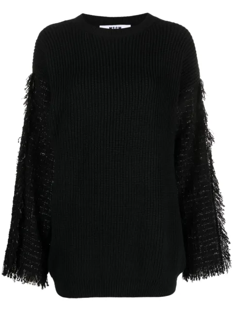 MSGM frayed-detaling ribbed-knit jumper 