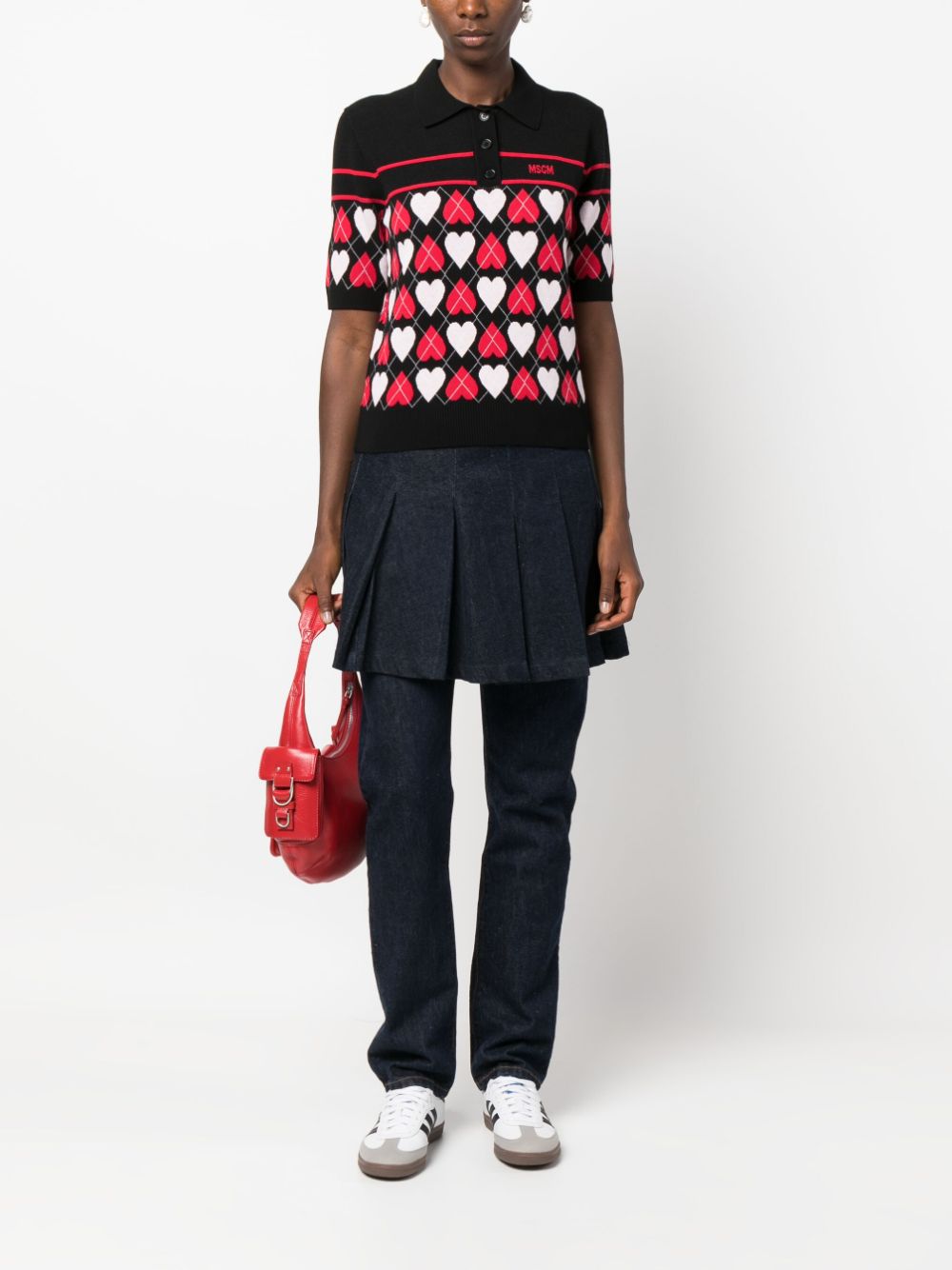 MSGM Top met logo - Zwart