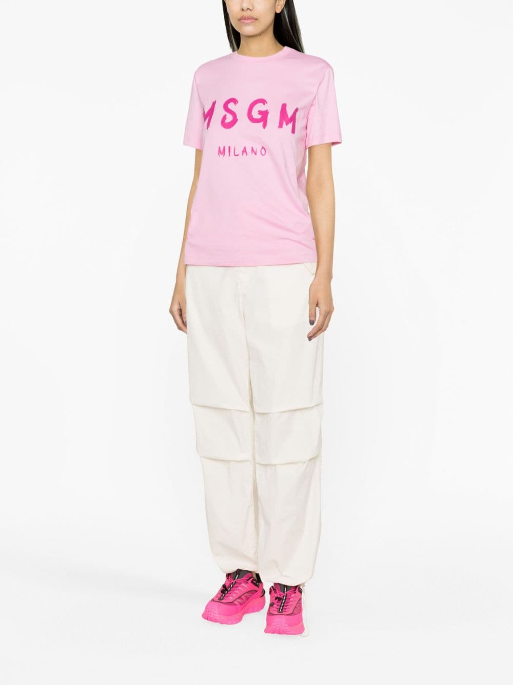 MSGM T-shirt met logoprint - Roze