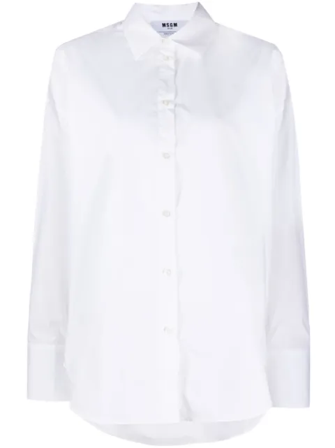 MSGM embroidered-logo cotton shirt