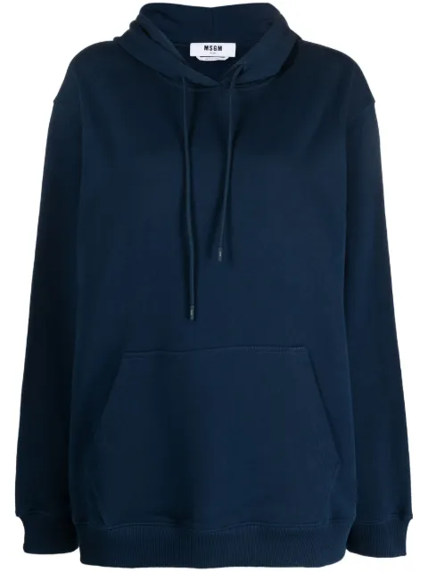 MSGM logo-print cotton hoodie