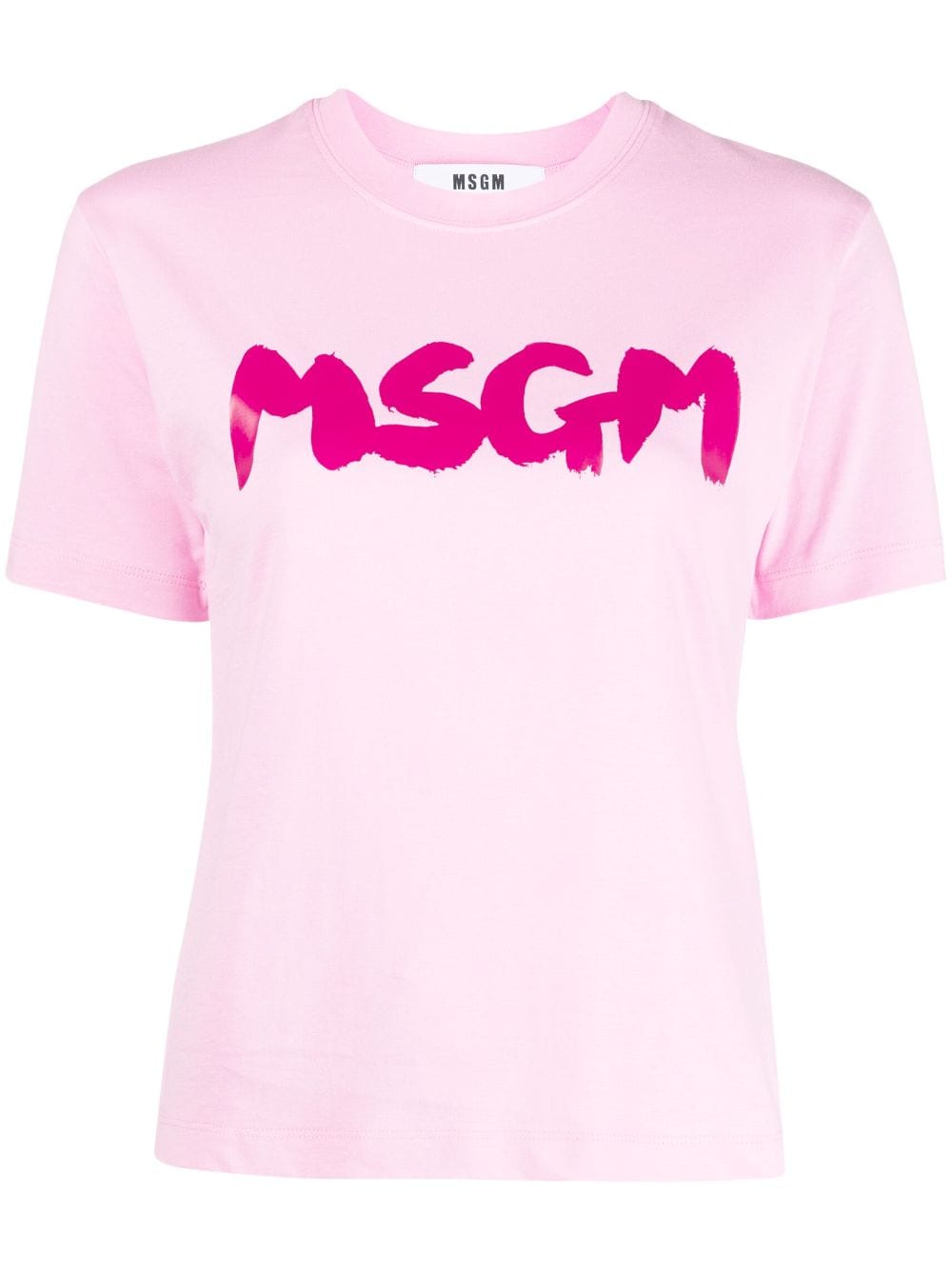 Msgm Logo印花棉t恤 In Pink