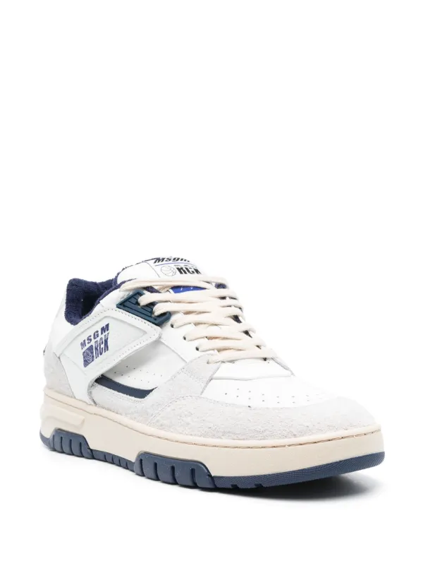 MSGM colour-block Panelled Leather Sneakers | White | FARFETCH