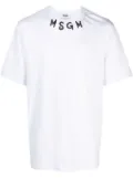 MSGM logo-lettering print cotton T-shirt - White