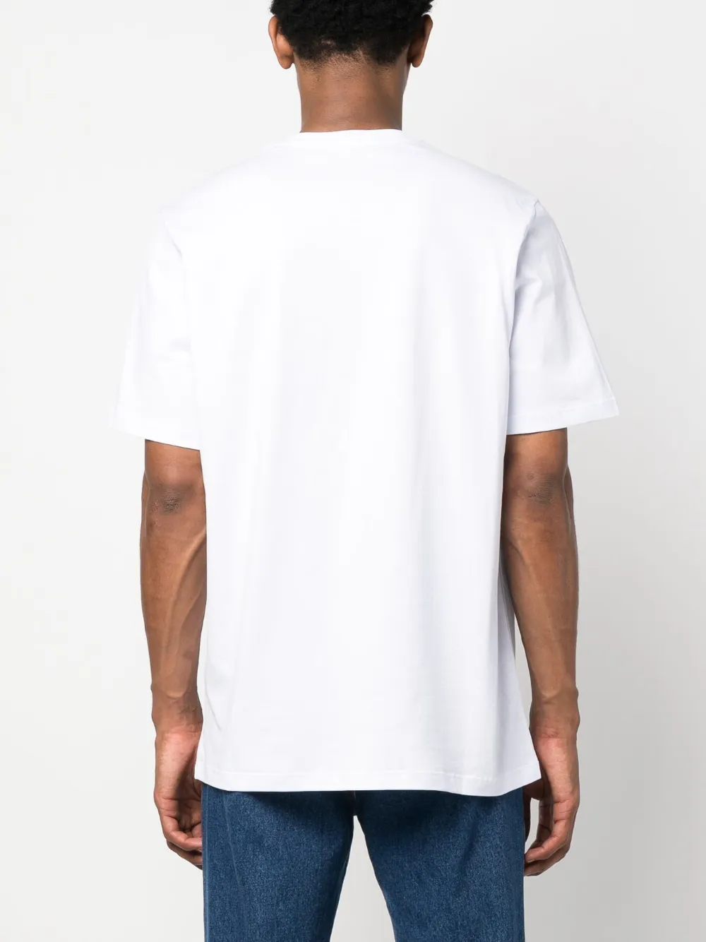 Msgm Logo-lettering Print Cotton T-shirt In White