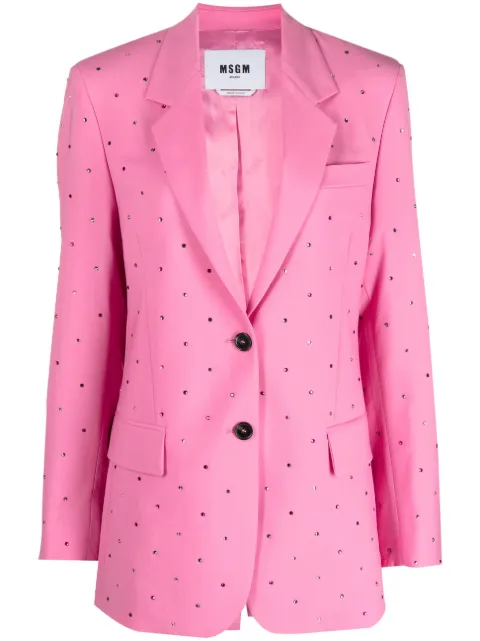 MSGM crystal-embellished single-breasted blazer