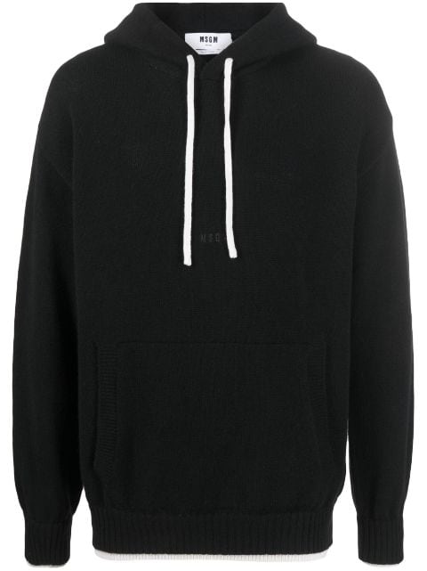 MSGM contrasting trim drawstring hoodie
