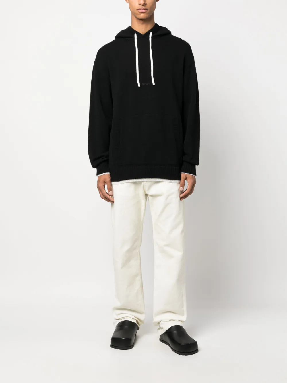 MSGM contrasting trim drawstring hoodie | Hoodies | Image 2