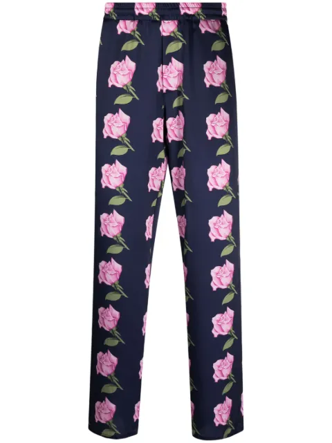 MSGM floral-print straight-leg trousers 