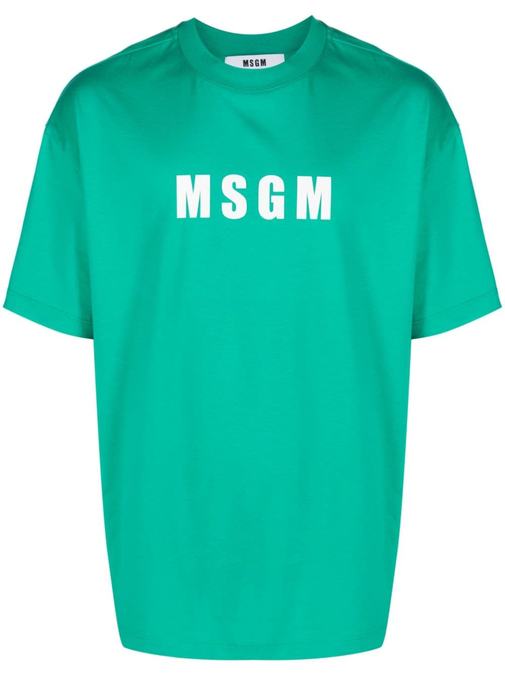 Msgm Logo-print Cotton T-shirt In Green