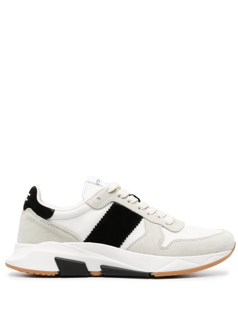 Tom Ford Suede And Technical Material Low Top Sneakers In White | ModeSens