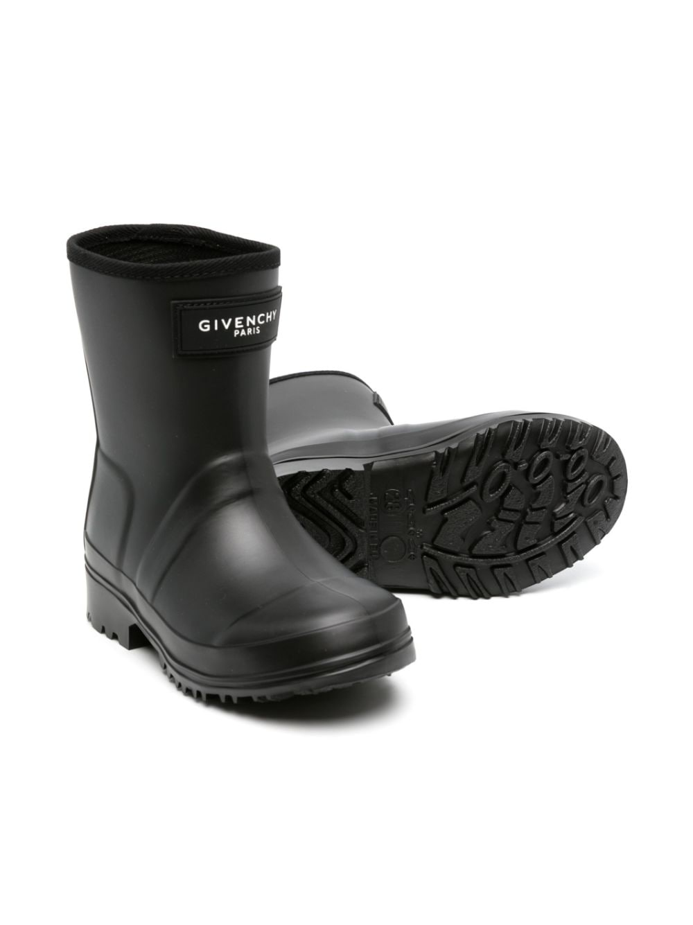 Shop Givenchy Wellington Logo-patch Boots In Black