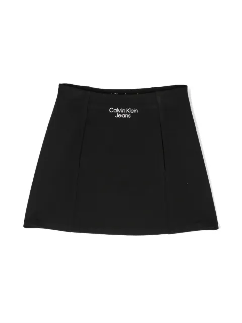 Calvin Klein Kids logo-print A-line skirt