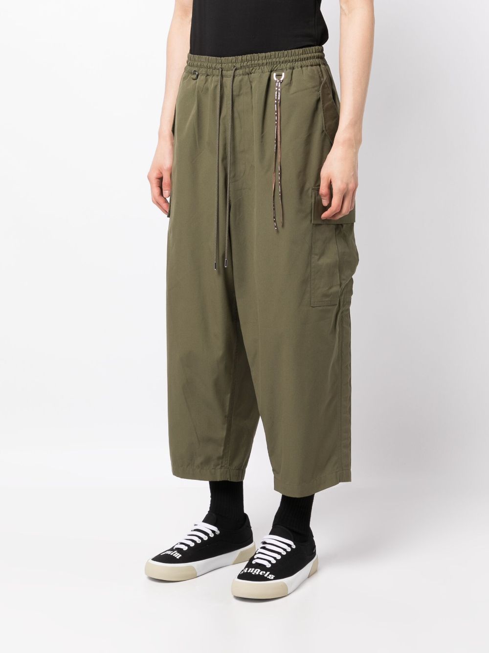 Shop Mastermind Japan Cotton-blend Cargo Trousers In Green