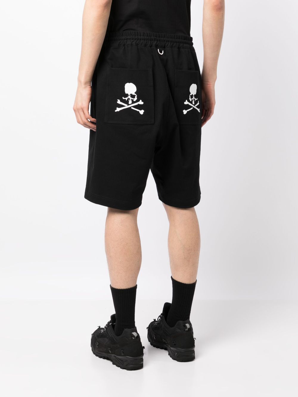 Shop Mastermind Japan Logo-print Drawstring Bermuda Shorts In Black