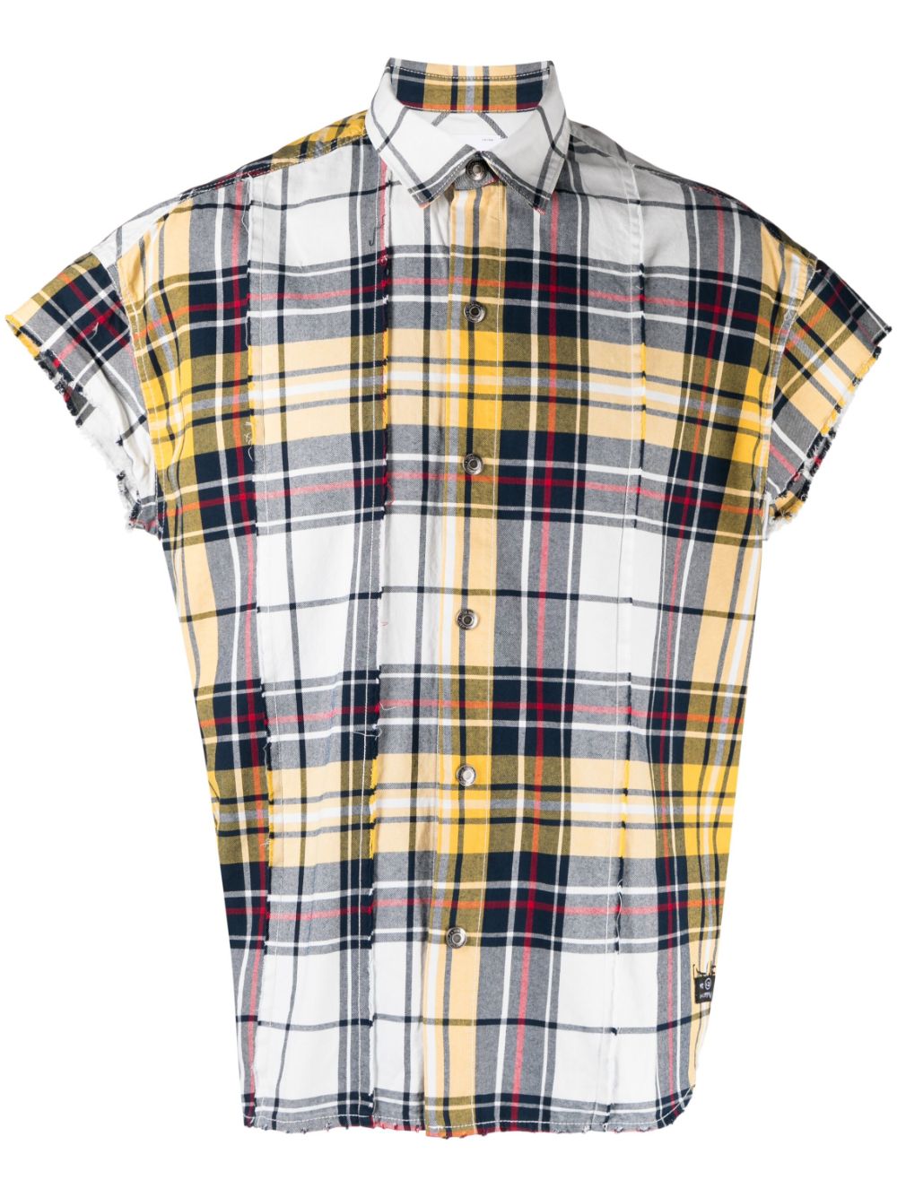Izzue Check-pattern Cotton Shirt In Yellow
