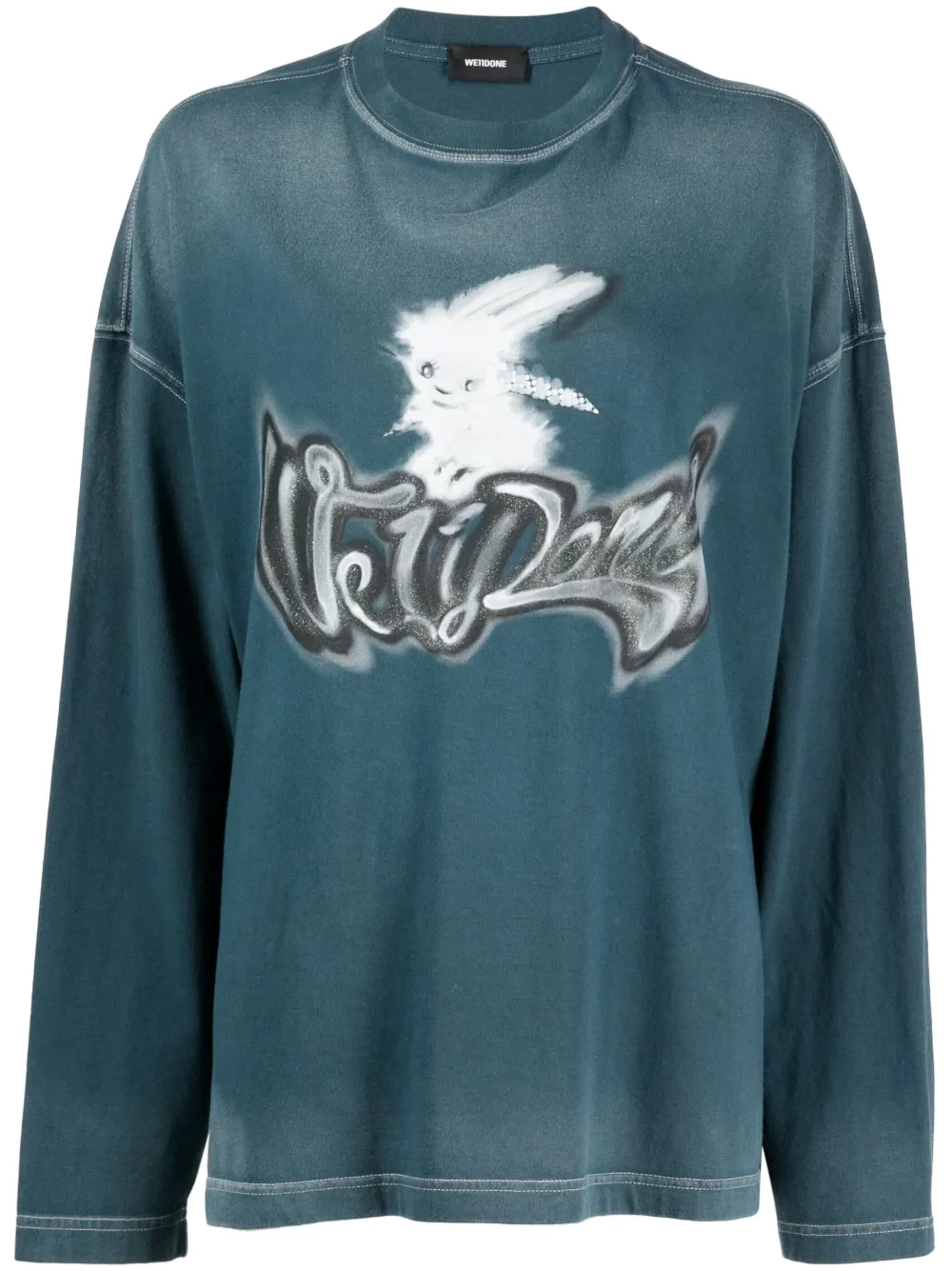 We11done graffitiprint Cotton Jumper Farfetch