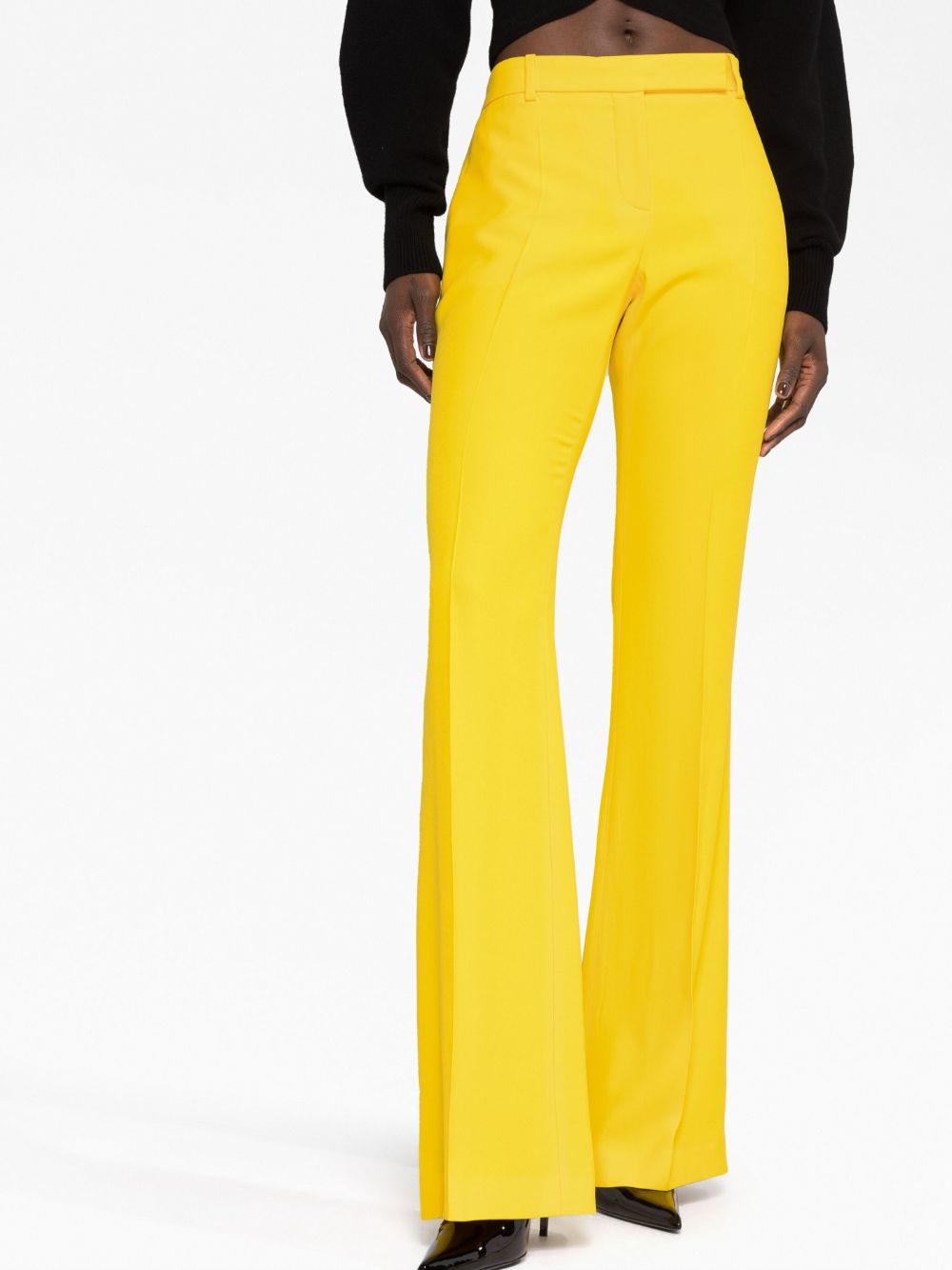 Shop Alexander Mcqueen Tailored Flared Trousers In Yellow