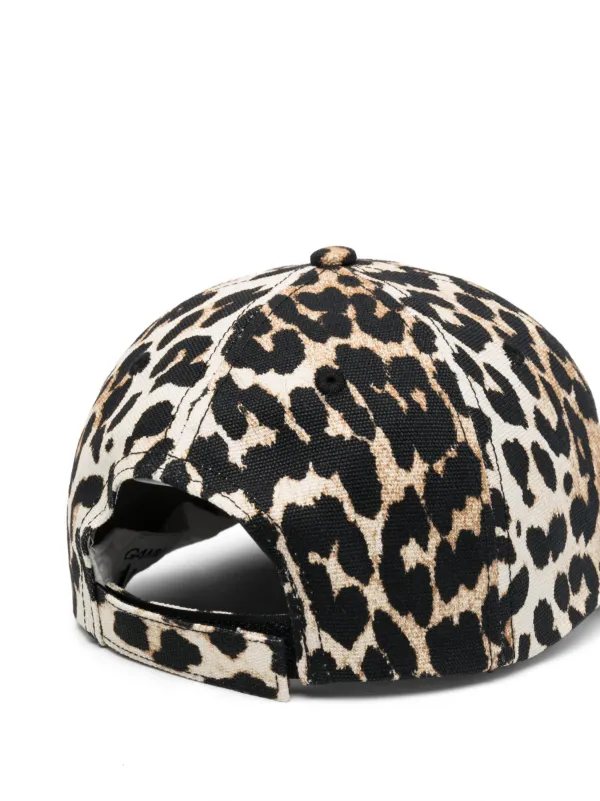 GANNI logo-embroidered leopard-print Cap - Farfetch