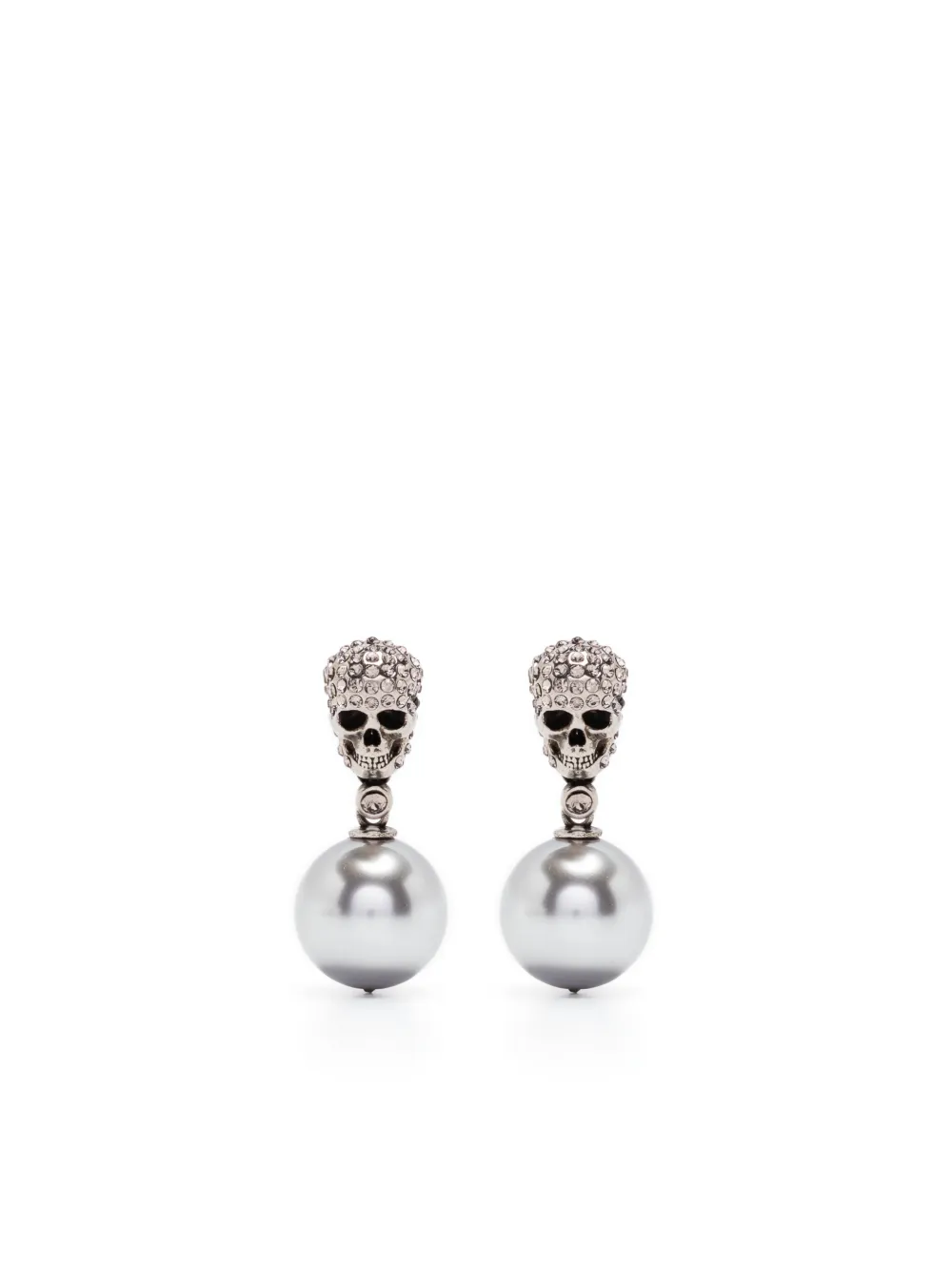 White gold hotsell skull earrings