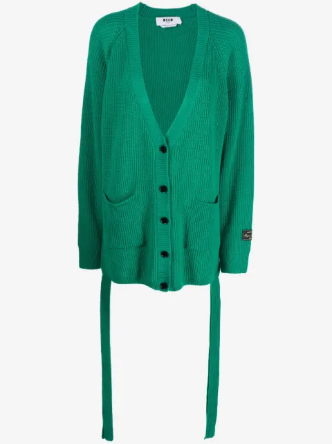 MSGM cardigan en maille à design nervuré