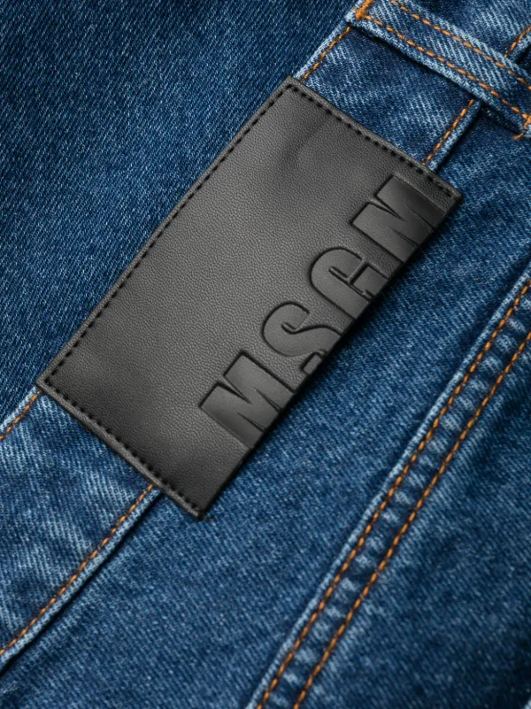 MSGM logo-embroidered straight-leg Jeans | Blue | FARFETCH TR