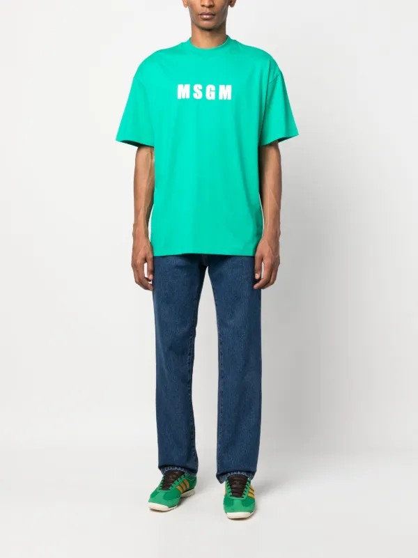 MSGM logo-embroidered straight-leg Jeans | Blue | FARFETCH TR
