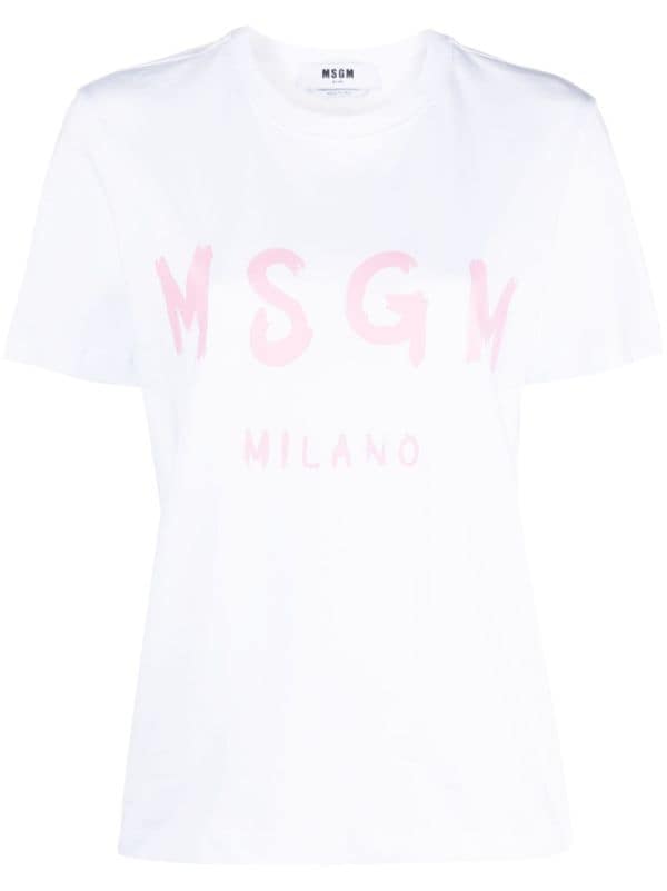 MSGM logo-print short-sleeved T-shirt - Farfetch