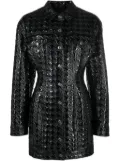 MSGM embossed-pattern faux-leather shirt jacket - Black