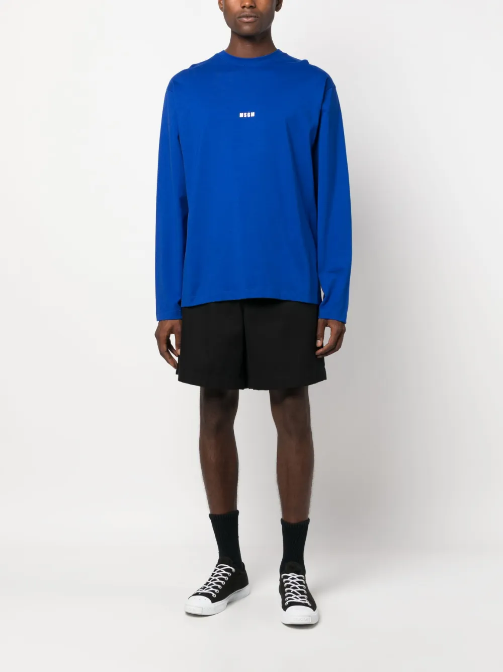MSGM Trui met geborduurd logo - Blauw