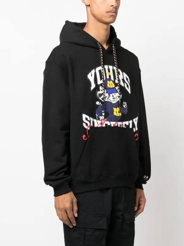 MSGM graphic-print Cotton Hoodie | Black | FARFETCH LB