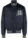 MSGM logo-patch bomber jacket - Blue