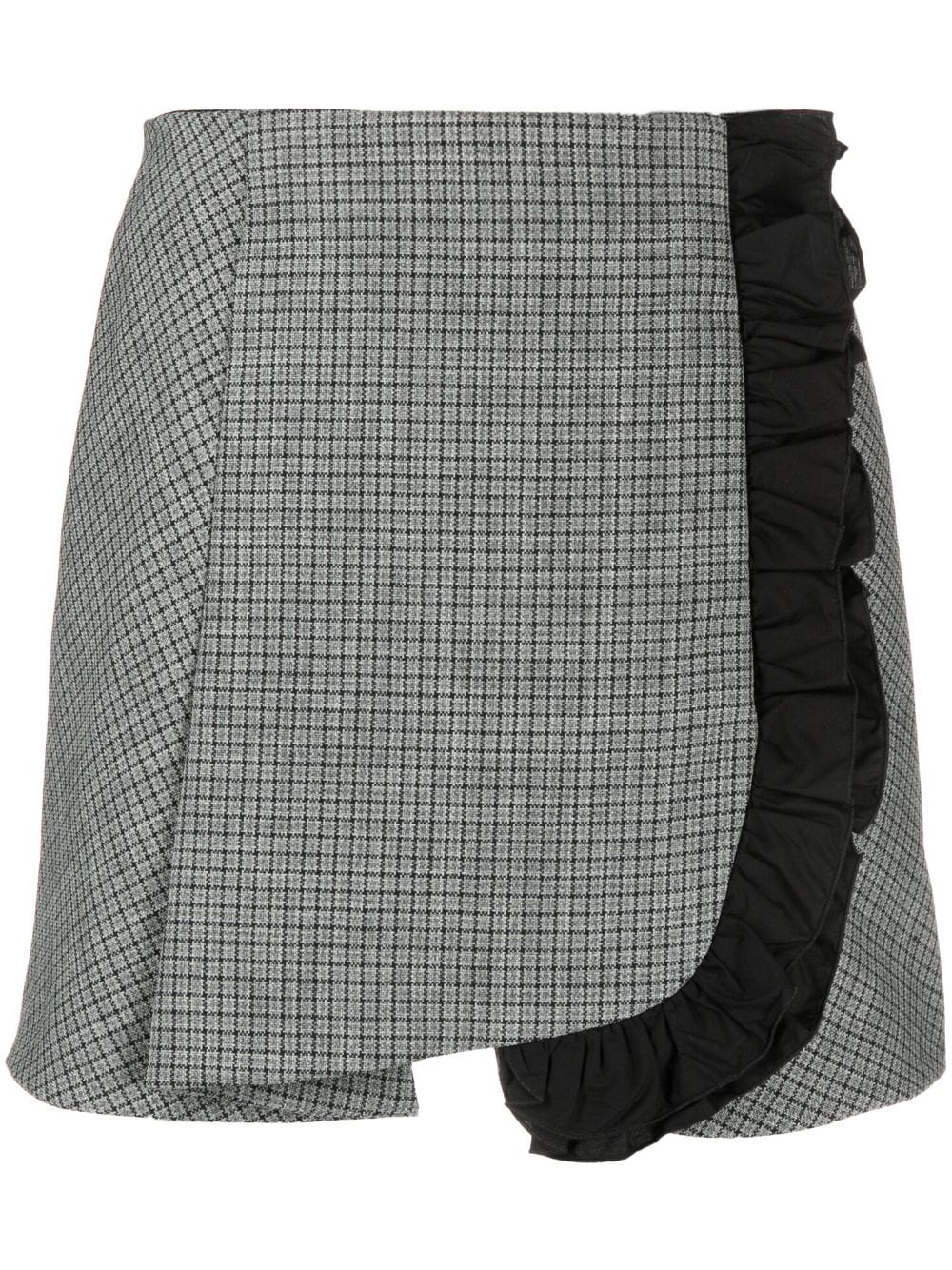 MSGM ruffled-trim wool mini skirt - Grey