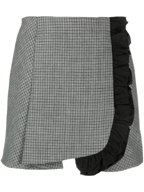 MSGM ruffled-trim wool mini skirt