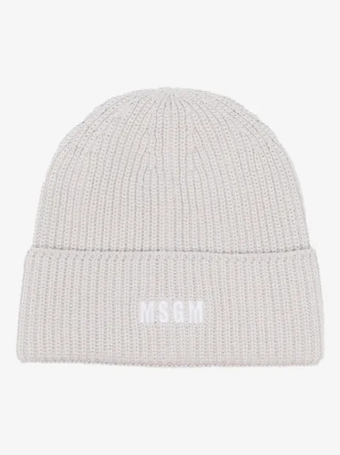 MSGM bonnet nervuré à logo brodé