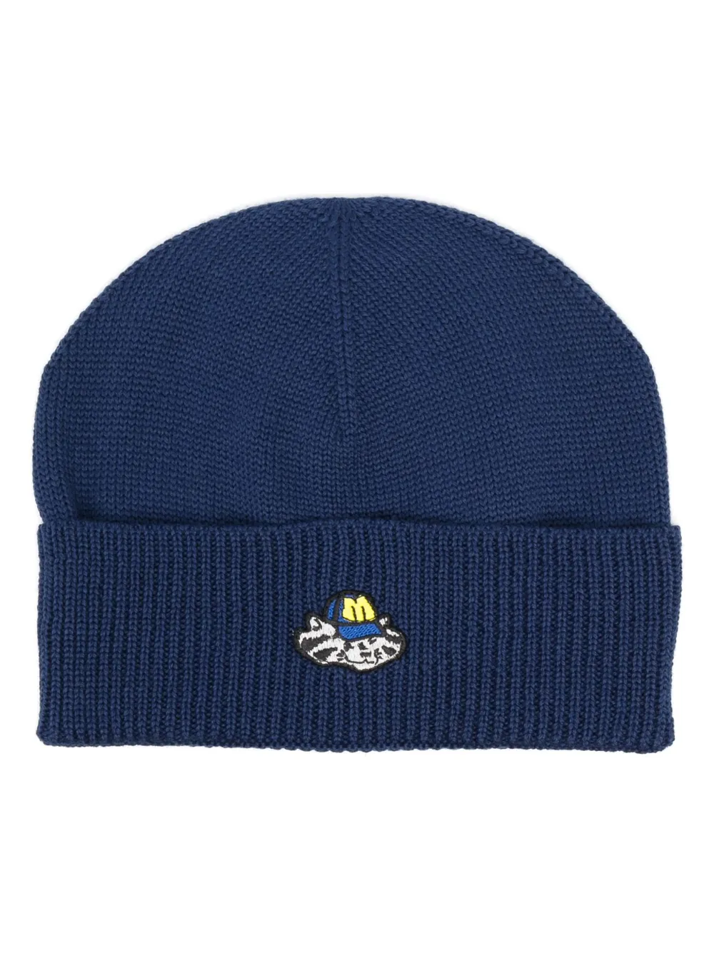 logo-patch knitted beanie
