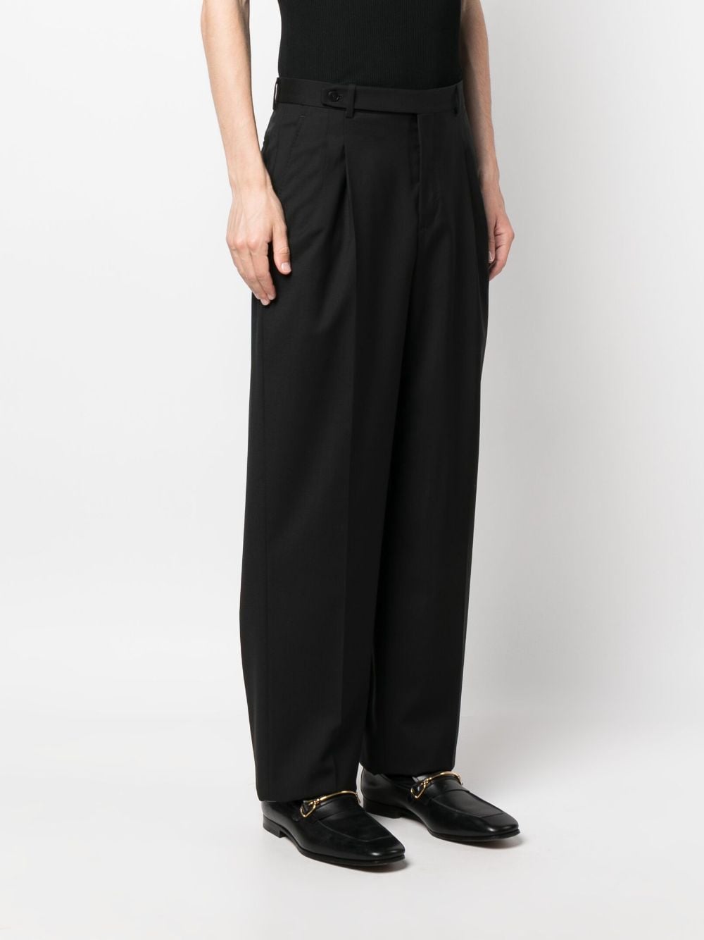 Shop Brioni Pleated Tailored Trousers In Black