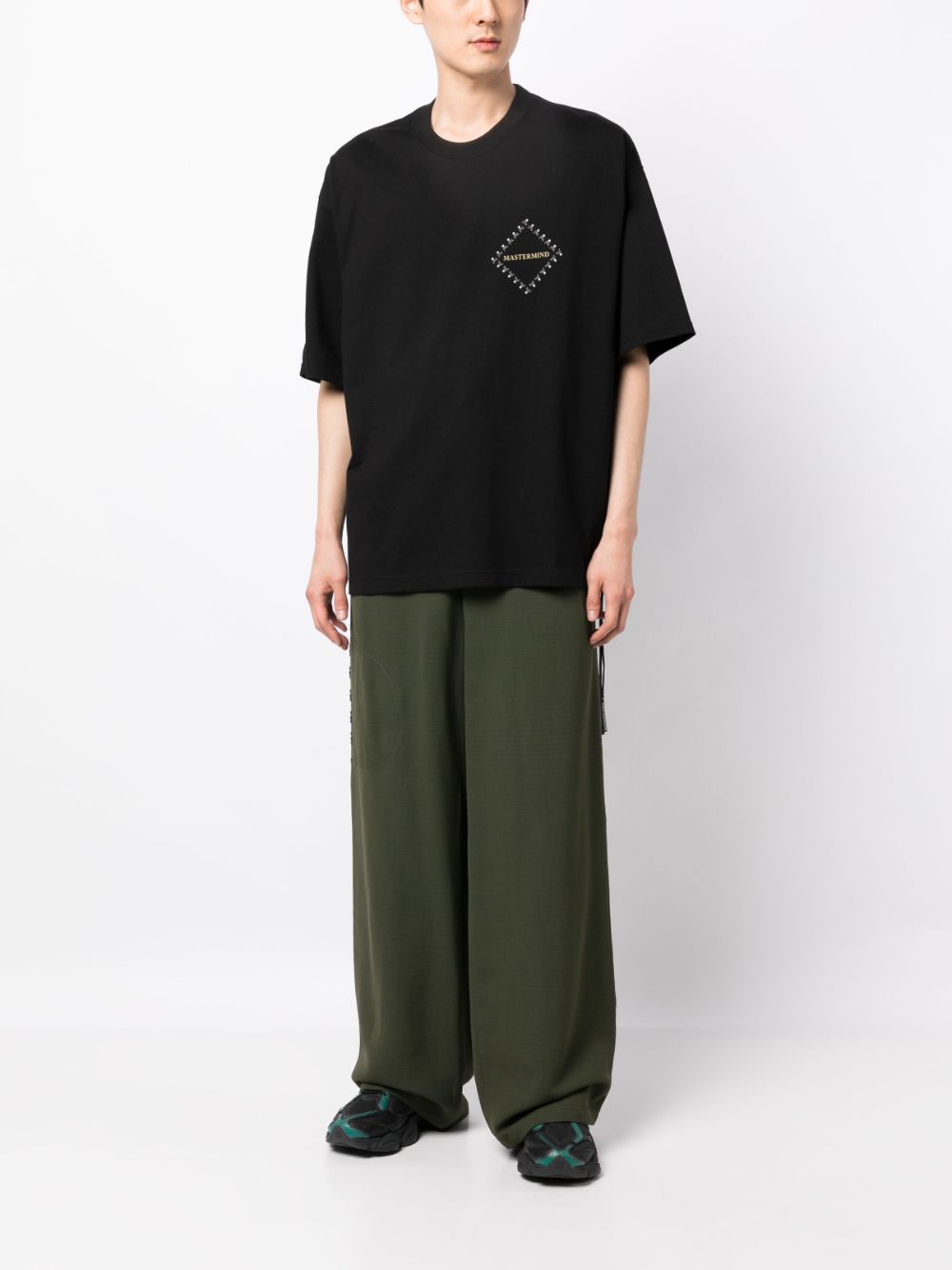 Shop Mastermind Japan Logo-print Cotton T-shirt In Black