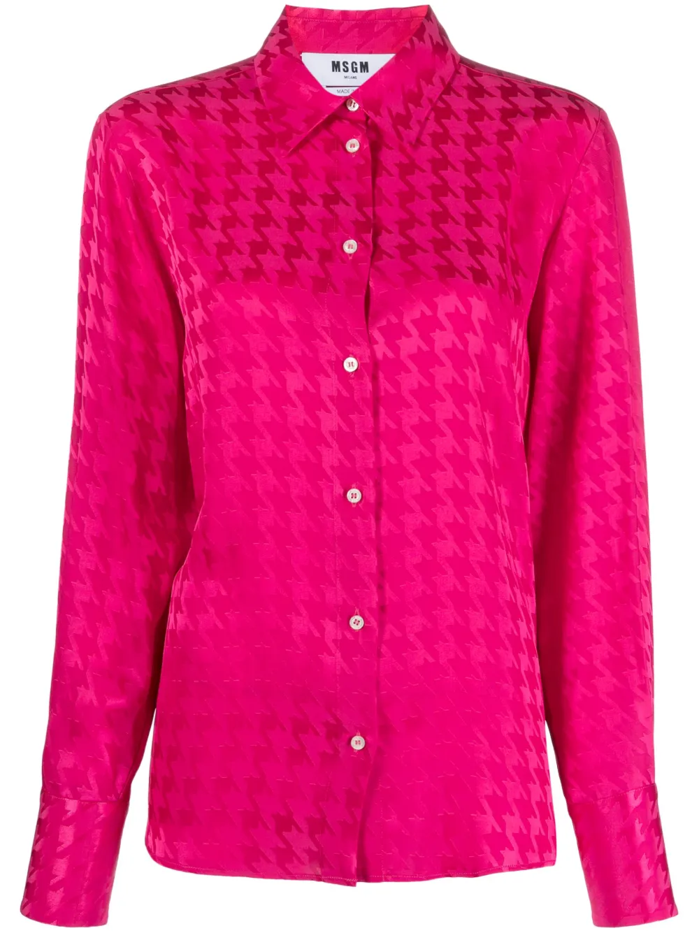 MSGM Blouse met pied-de-poule print Roze