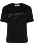 MSGM logo-appliqué cotton T-shirt - Black
