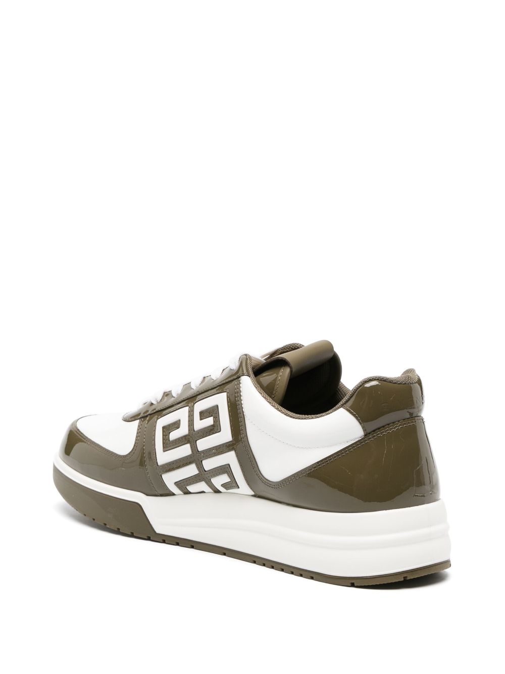 Shop Givenchy G4 Panelled Leather Sneakers In Green