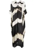 Masnada V-neck short-sleeve long dress - Black